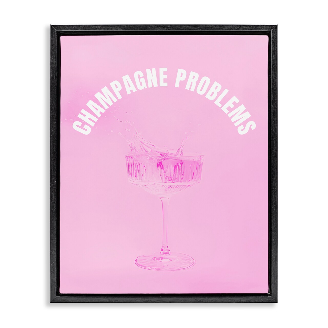 Stupell Industries Champagne Problems Pink Floater Framed Canvas Wall Art Design by House of Lulu